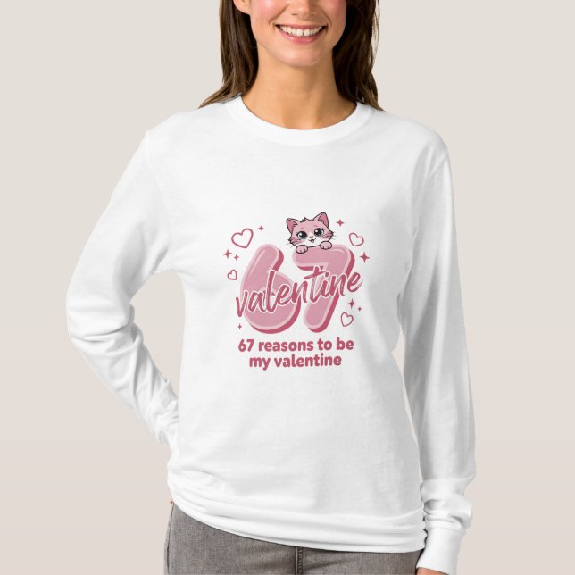 Camiseta Cute cat 67 valentine (Anverso)