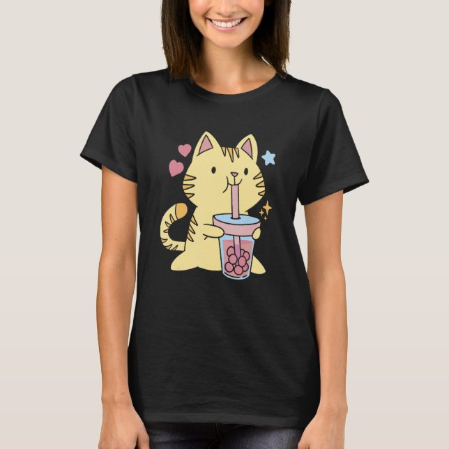 Camiseta Cute Cat And Boba (Anverso)