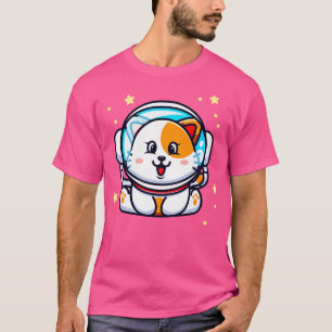 Camiseta Cute Cat Astronauta Space Kawaii Chibi Kitten Masc