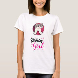 Camiseta Cute Cat Birthday Girl Graphic T-Shirt