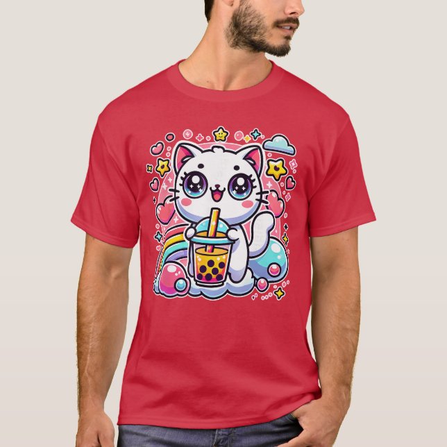 Camiseta Cute Cat Bobaea Bubbleea Anime Kawaii Neko Gift Id (Anverso)