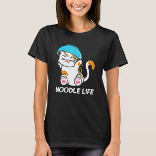 Camiseta Cute Cat Bowles Noodles Head Noodle Life Kitten Ki