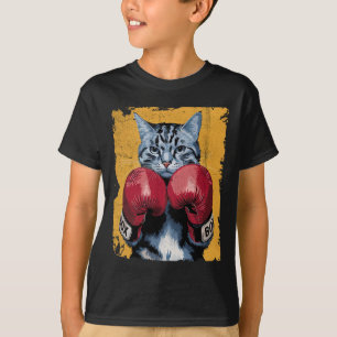 Camiseta Cute Cat Boxing Boxer Guantes Deportes Hombres Muj