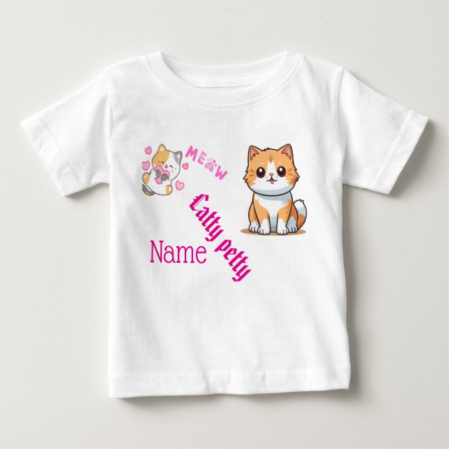 Camiseta Cute Cat & Butterfly Toddler T-Shirt - Pe (Anverso)