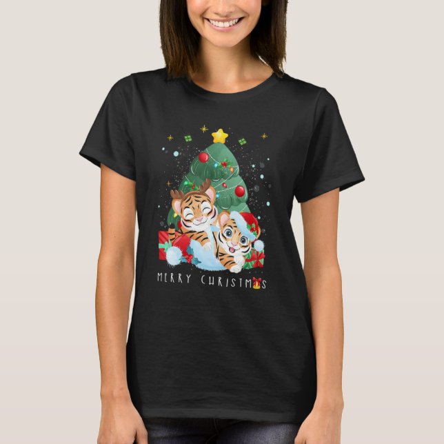 Camiseta Cute Cat Christmas Hat Meowy Catmas Xmas Pjs & Cos (Anverso)