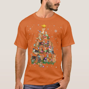Camiseta Cute Cat Christmas Tree Funny Xmas Gifts For Cat L