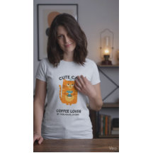 Cute Cat Coffee Lover Kawaii Illustration