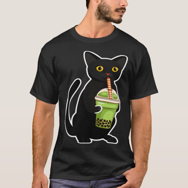 Camiseta Cute Cat Drinking Tea  Tea  Costume Tea (Anverso)