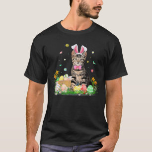 Camiseta Cute Cat Easter Day Bunny Eggys Costume Gift Mens 