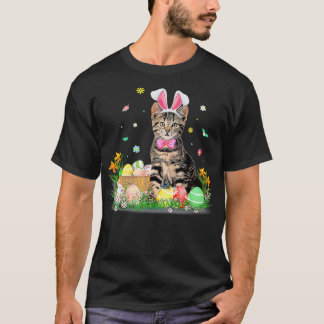 Camiseta Cute Cat Easter Day Bunny Eggys Costume Gift Mens