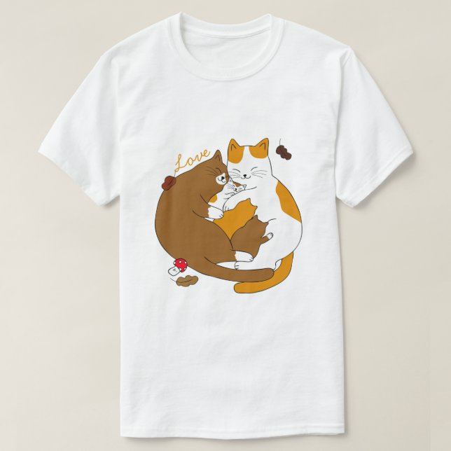 Camiseta Cute Cat Family (Diseño del anverso)