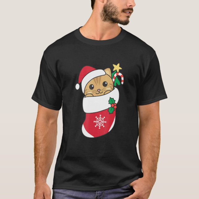 Camiseta Cute Cat For Christmas Cat 1 (Anverso)