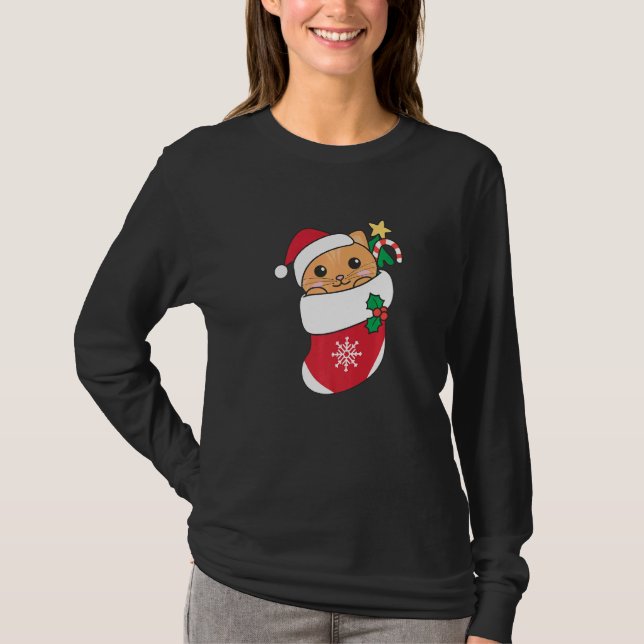 Camiseta Cute Cat For Christmas Cat  2 (Anverso)