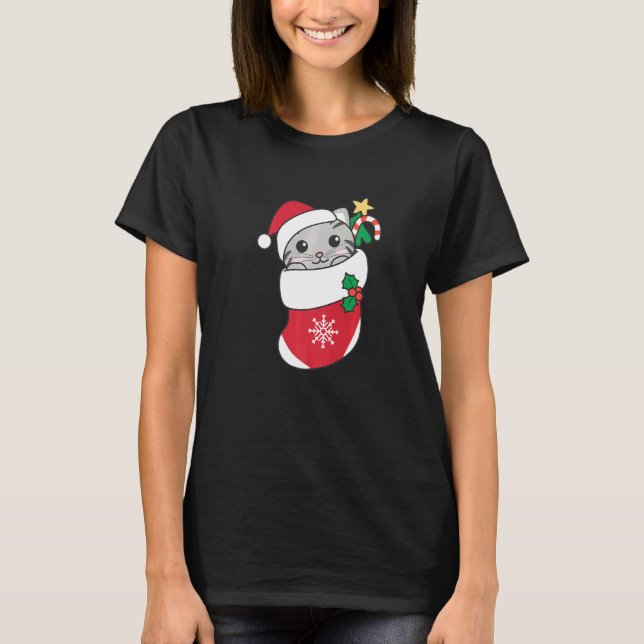 Camiseta Cute Cat For Christmas Cat  6 (Anverso)