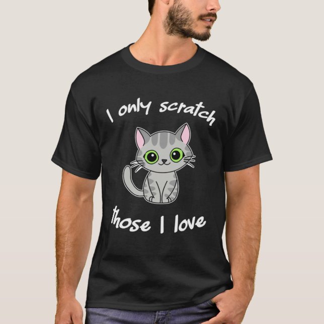 Camiseta Cute  cat humor green eyes kitty and kitten (Anverso)