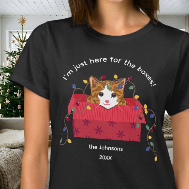 Camiseta Cute Cat in a Box Here for the Boxes Christmas (Subido por el creador)