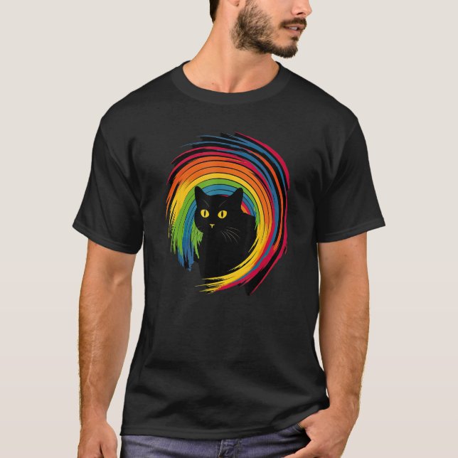 Camiseta cute Cat in Front of Rainbow cats  catowner (Anverso)