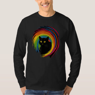 Camiseta cute Cat in Front of Rainbow cats catowner