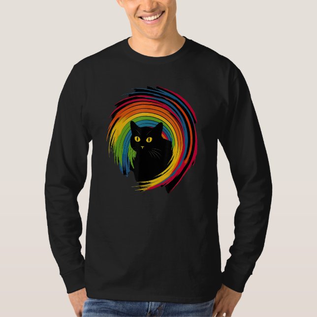 Camiseta cute Cat in Front of Rainbow cats  catowner (Anverso)