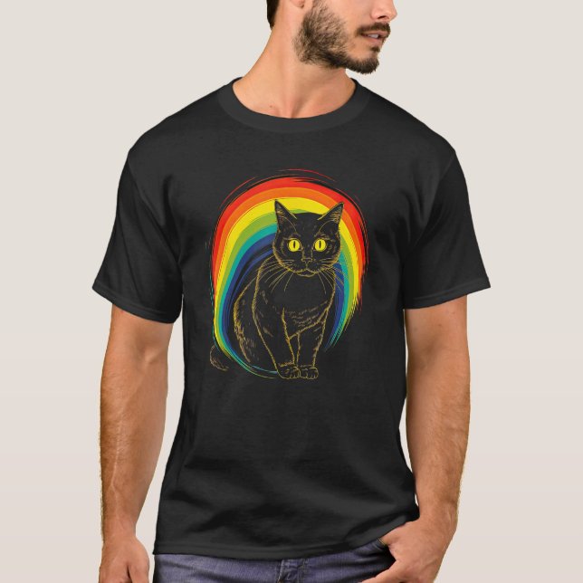 Camiseta cute Cat in Front of Rainbow cats  catowner 21 (Anverso)