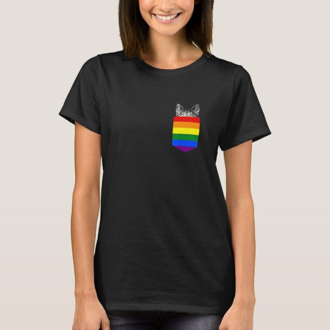 Camiseta cute cat In Pocket LGBT (Anverso)