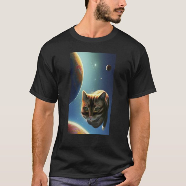 Camiseta Cute Cat in Space (Anverso)
