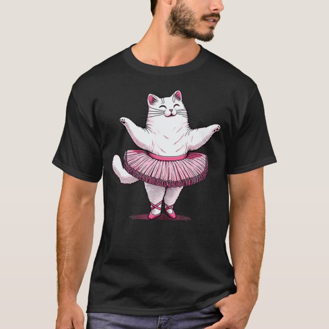 Camiseta Cute Cat in Tutu Ballet Dancing Men Women Kids Fun (Anverso)
