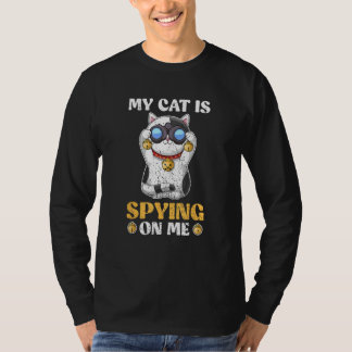 Camiseta cute cat kitty meows petsitting spy detective poli