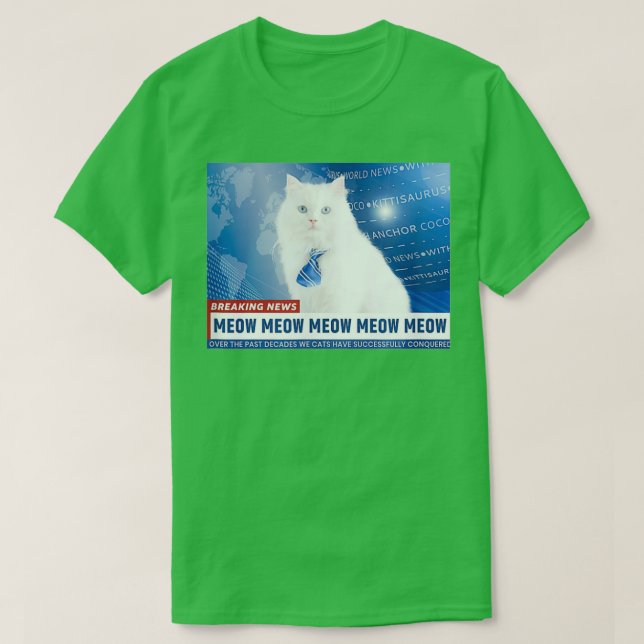 Camiseta Cute Cat Kitty Newsreader (Diseño del anverso)
