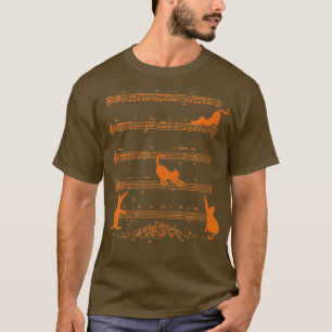 Camiseta Cute Cat Kitty Tocar Nota De Música Clef Musician 