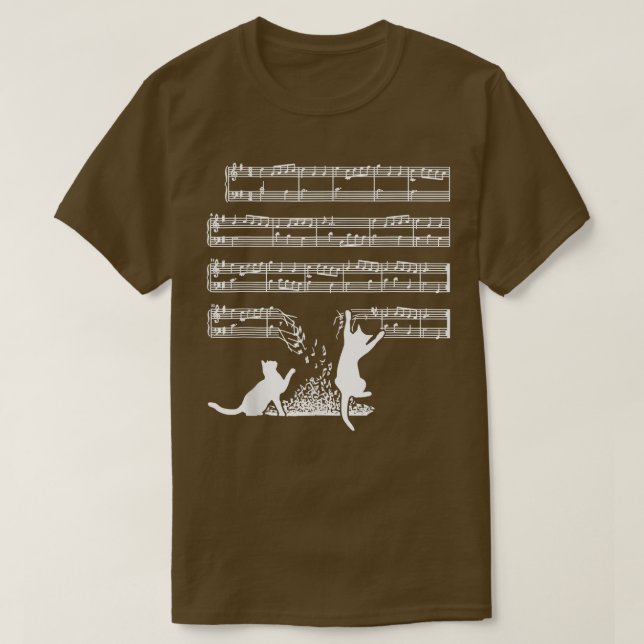 Camiseta Cute Cat Kitty Tocar Nota De Música Clef Musician  (Diseño del anverso)