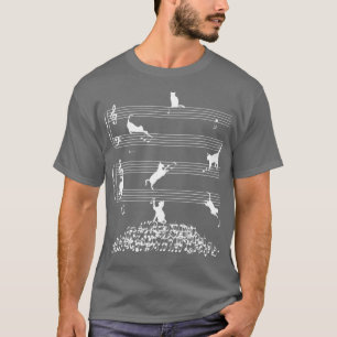 Camiseta Cute Cat Kitty Tocar Nota De Música Clef Musician