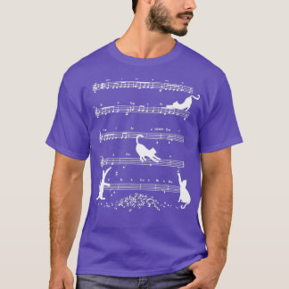 Camiseta Cute Cat Kitty Tocar Nota De Música Clef Musician 