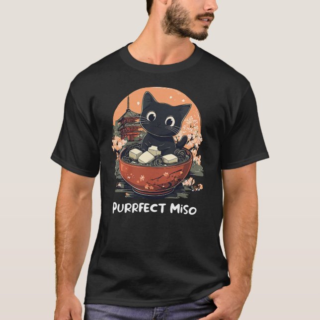 Camiseta Cute Cat Lover Design Miso Soup Funny Cat (Anverso)