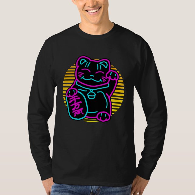 Camiseta Cute Cat Maneki Neko Japanese Welcome Kitten (Anverso)