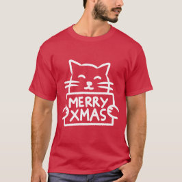 Camiseta Cute Cat Merry Xmas