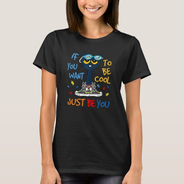 Camiseta Cute Cat Mom Be Kind Autism Awareness Special Educ (Anverso)