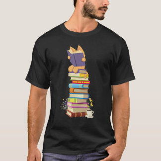 Camiseta Cute Cat Mom Books Biblioteca Profesora de Café Fl