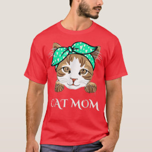 Camiseta Cute Cat Mom Tshirt Kitten Cats Lover Funny Mother