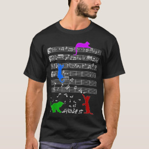 Camiseta Cute Cat Music Notes Kitty Piano