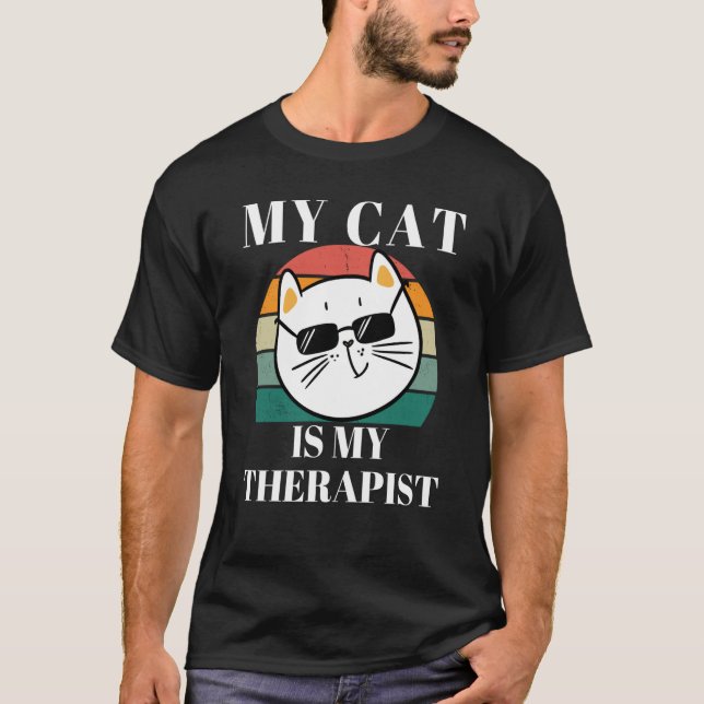 Camiseta Cute Cat My Cat is My Therapist (Anverso)