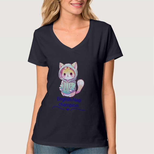 Camiseta Cute Cat Nap Champion Too T-Shirt (Anverso)