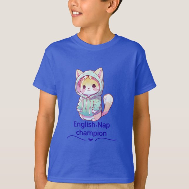 Camiseta Cute Cat Nap Champion Too T-Shirt (Anverso)