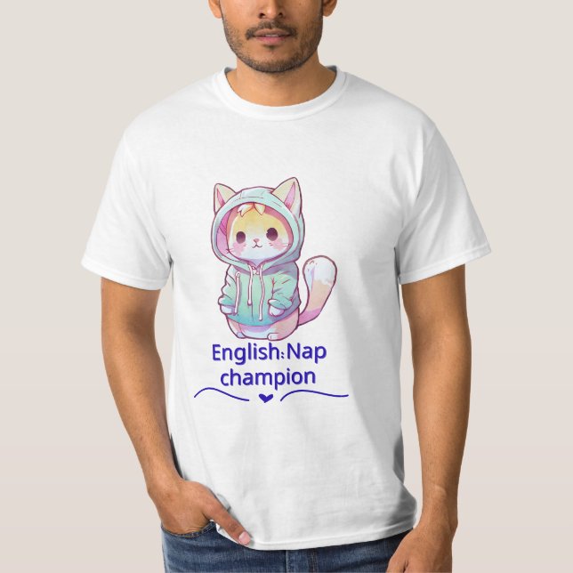 Camiseta Cute Cat Nap Champion Too T-Shirt (Anverso)