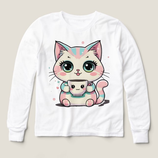 Camiseta Cute Cat - Perfecto para los amantes del  (Diseño frontal)