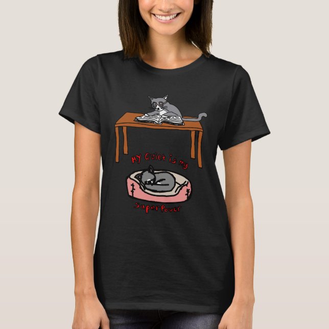 Camiseta Cute Cat Reading a Book – Cozy Reading Cat (Anverso)