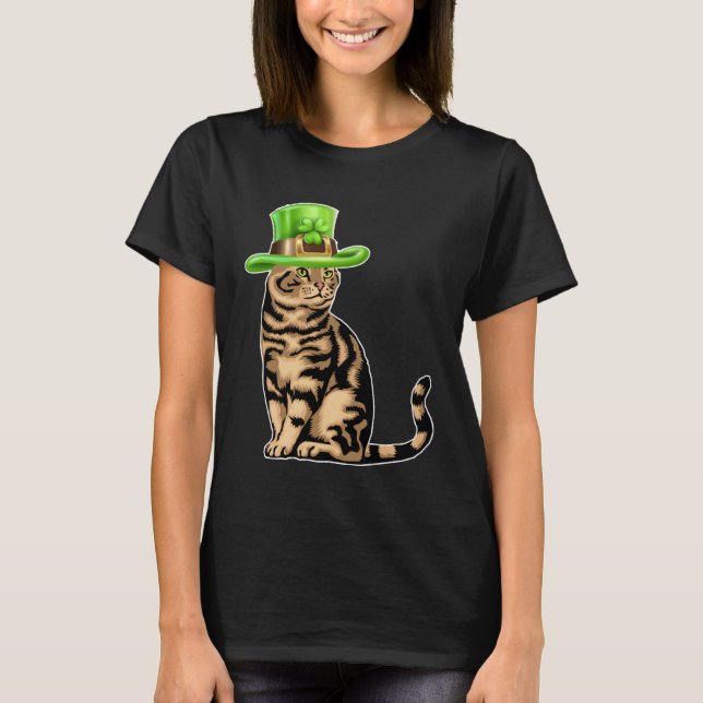 Camiseta Cute Cat Saint Patrick Day  Happy St Kitten Day (Anverso)