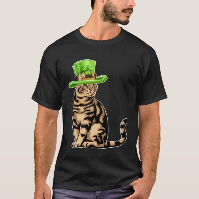 Camiseta Cute Cat Saint Patrick Day  Happy St Kitten Day (Anverso)