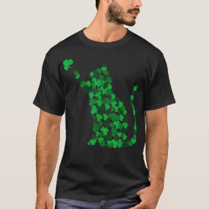Camiseta Cute Cat St Patricks Day Clover Lucky Cat Mom Sham