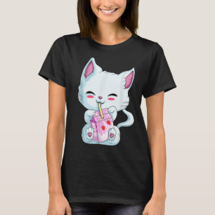 Camiseta Cute Cat Strawberry Milk Shirt For Women Girls, Ka